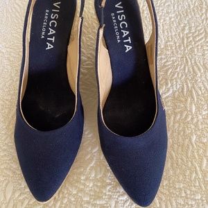 Viscata Barcelona Lloret sling backs navy blue size 40